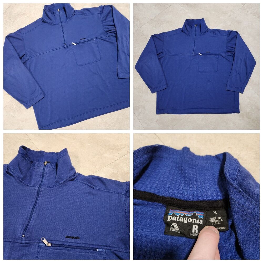Vintage Patagonia R Mens XL USA Made Micro Fleece Polartec 1/4 Zip Jacket